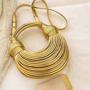 Handmade Woven Twisted & Knotted Dumpling Cloud Shape Women Handbag Shoulder Bag