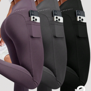 Velisys 3pcs/Set Basic Moisture-Wicking Fabric Lifting Design Sports Pants, Fitness/Yoga, Multiple Colors