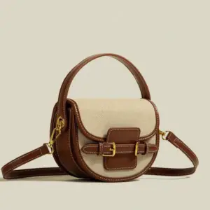 High-Quality Saddle Bag, Vintage Stitching Handbag, 2025 New Casual Versatile Crossbody Bag